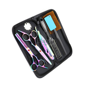 Kit de Tijeras de Peluquería Profesionales de Acero Inoxidable con Acabado Arcoíris para Uso en Salón, para Diestros, con Cuchilla Afilada - Product Image 4