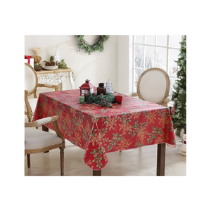 Modern Beige Floral Jacquard Cotton ISO 14001 Waterproof Smooth Surface Texture <b>Tablecloth</b> Green Black White Washable Home Use - Product Image 6