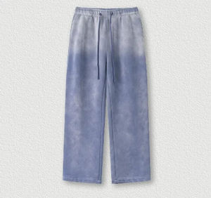 Pantalones Deportivos Casuales de Algodón Grueso para Hombre, Estilo Urbano, Holgados, con Logotipo Personalizado Bordado, Diferentes Colores, Lavado Ácido - Product Image 1