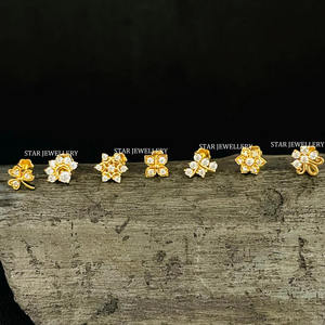 14K <b>Rose</b> <b>Gold</b> Natural Diamond Flower <b>Stud</b> <b>Earrings</b>-Christian Gift Fine Jewelry - Product Image 5