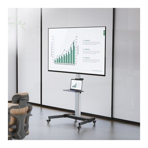 ICA TR 1546 Silver 86\" LED Monitor Cart 360 Degree Swivel Stainless Steel <b>TV</b> Floor <b>Stand</b> <b>TV</b> Box Compatible Office <b>TV</b> Holder - Product Image 6