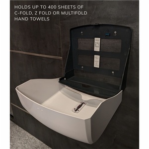 Accesorios de baño Dispensador de baño Instalaciones de ocio Plástico HALO Negro Pequeño Dispensador de toallas de mano - Product Image 2