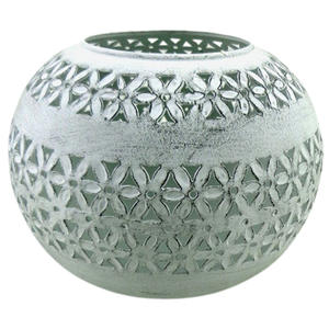 Lot de 3 bougeoirs votifs en fer Design moderne bocal à bougie de lavage blanc pour salon et décoration de table à la main - Product Image 1