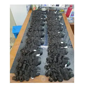 रेमी वर्जिन कच्चे थोक ढीली गहरी लहर मानव बाल एक्सटेंशन बंडल विनिर्माण कंपनी भारत