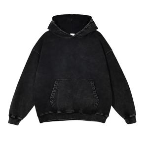 Sweats à capuche tendance pour hommes, épais, effet vieilli, vente en gros, coupe oversize, délavé à la pierre, effet soleil, impression de logo personnalisé - Product Image 1