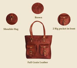 Bolso de hombro de cuero de lujo para mujer con material duradero para viajes de trabajo y compras de proveedor indio - Product Image 3