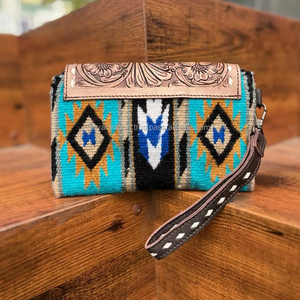 ใหม่สไตล์ตะวันตกมือเครื่องมือหนังอานผ้าห่มคล้องมือคลัทช์ขายร้อนมือStitched Stitchedกระเป๋ามัลติใช้ผู้หญิงกระเป๋าสตางค์ - Product Image 4