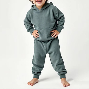 Survêtements à capuche tendance de haute qualité pour filles, collection d'hiver pour enfants, survêtements de couleur unie surdimensionnés, tissu respirant - Product Image 2