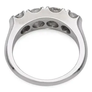 Anillo de Oro Blanco de 14K Vintage con 4 Diamantes Cultivados en Laboratorio de 1.95tcw, Chapado en Oro, para Boda, Compromiso, Aniversario, Regalo, con Certificado IGI - Product Image 2