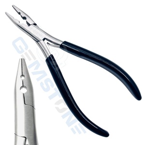 Pince professionnelle en acier inoxydable à 2 trous pour extensions de cheveux, outil à bec plat de 7 pouces pour micro-anneaux et nano-perles - Product Image 3