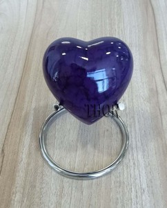 Violet Heart <b>Keepsake</b> Urn Mini Heart Urn for Human Ashes with <b>Box</b> & Display Stand Small Cremation Small Urn for Adults - Product Image 3