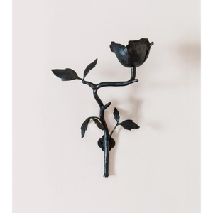 Porte-bougie mural en fer, design ovale noir, durable, décoration d'éclairage pour la maison et les mariages, porte-bougie mural vintage - Product Image 3