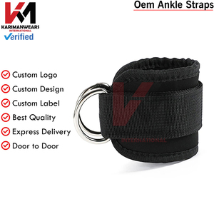 Correas de tobillo ajustables de doble anillo en D para entrenamientos de gimnasio Puños de tobillo Premium para entrenamiento de glúteos y abductores de piernas - Product Image 2