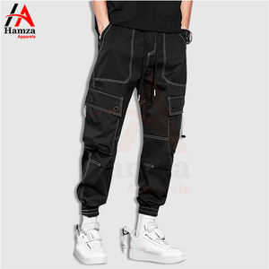 Streetwear décontracté léger pour hommes, pantalons et pantalons cargo, couleur unie, multi-poches, couture supérieure, pieds à faisceau, cordon de serrage - Product Image 2
