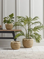 Panier de rangement moderne en fibre de verre sculpté à la main, idéal pour les pots de fleurs et le stockage de grandes plantes, pour la maison ou le jardin