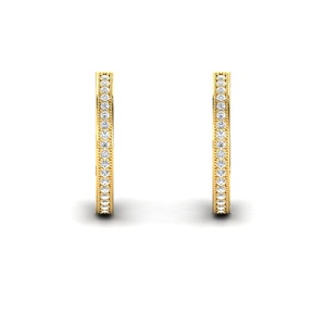 Boucles d'oreilles en or et diamant Boucles d'oreilles de luxe en or massif avec diamants véritables Boucles d'oreilles pour femmes - Product Image 1