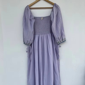 Femmes filles pur coton Maxi robe indien bloc imprimé décontracté été soirée à la mode nouvelle vente en gros longue robe mi-longue - Product Image 1