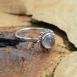 Classical <b>Ring</b> Jewelry For Women Silver Boho Style Jewelry 925 Sterling Silver Rose <b>Quartz</b> Gemstone Handmade <b>Ring</b> Gift For Wife - Product Image 4