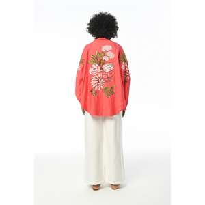 KIMONO OVERSIZE ricamato schiena e manica da donna - Product Image 2