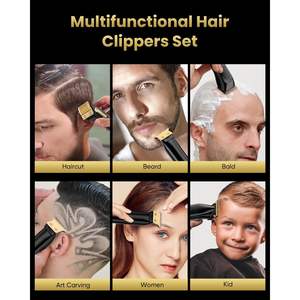 Set Profesional de Cortadora de Pelo Inalámbrica Recargable con Pantalla LED, Batería con Indicador de Nivel y Manual en Francés, para Uso Doméstico, Ideal para Regalo - Product Image 2