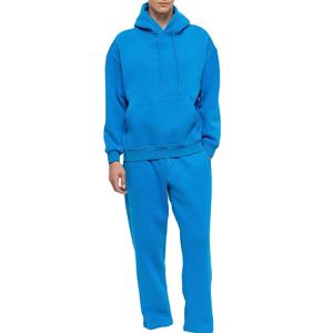 ชุดวอร์มแบบสวมหัวเปิดไหล่ปล่อยของผู้ชายใส่สบายและระบายอากาศได้ดีชุดวอร์มผ้าฝ้ายทรงแบ็กกี้100% เรียบ - Product Image 1