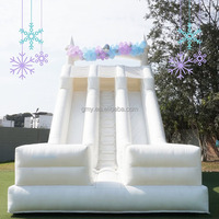 Prix de gros, toboggan gonflable commercial blanc pour la location d'événements, toboggans gonflables pour la location de fêtes