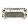 Plateau en métal fantaisie de designer en forme de rectangle argenté allemand avec support s pour les deux côtés plateau décoratif - Product Image 4