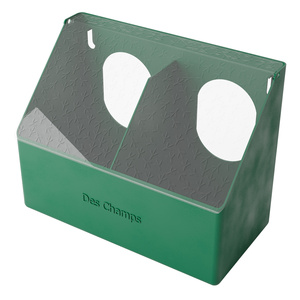 Mangeoire à pigeons montée avec barre de support solide et 2 compartiments pour faciliter l'accès aux recharges d'alimentation - Product Image 5