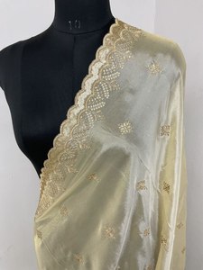 Pure Viscose Modal Dupatta Traditional Indian & Pakistani Clothing with Elegant Silk Embroidery Fancy Dupattas - Product Image 2