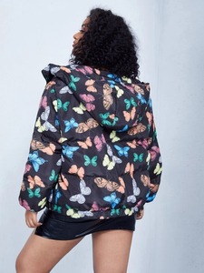 แจ็กเก็ตขนปลาปักเป้าให้ความอบอุ่นในฤดูหนาวของผู้หญิงดีไซน์ตามสั่งขนาดระบายอากาศลักษณะการทอผ้า - Product Image 6