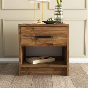 Table de chevet moderne en bois AFOSSA avec design à panneaux pour chambre à coucher, hôtel, appartement, salle de bain et salon, provenance de Turquie - Product Image 1