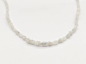 LUSTRE LD White Rough Diamond Bead Raw Uncut Fancy Nuggets Fabricación de joyas 16 pulgadas de largo de alta calidad 100% Natural 2,5-4mm - Product Image 2
