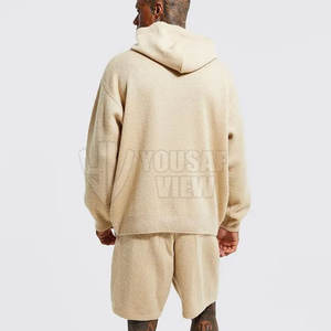 Best Selling Custom Logo <b>Men's</b> <b>Hoodie</b> <b>Shorts</b> <b>Sets</b> Plus Size Two Piece Casual Solid Printed <b>Hoodie</b> <b>Shorts</b> for Adults for Summer - Product Image 4