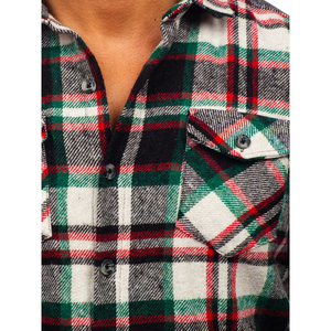 Camisa de Franela de Estilo Vintage para Hombre, Textura Suave Cepillada, Sensación Cálida y Resistente, Comodidad Duradera, Informal para Exteriores, para Uso Diario en Primavera - Product Image 5