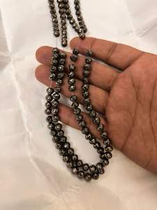 สร้อยคอลูกปัดกลมเหลี่ยมเพชรพลอยสีดำธรรมชาติเครื่องประดับเพชรที่สง่างาม - Product Image 5