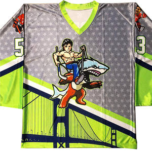 Jersey de Hockey sobre Hielo con Cuello en V de Secado Rápido, Personalizado con Logotipo Impreso en Tela Twill, Costuras Completas, 100% Poliéster, Precio al por Mayor - Product Image 5