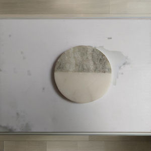 Sous-verres en marbre gris personnalisés en gros, sous-verres en bois et en pierre, tapis et coussinets personnalisables, ronds, 4 pouces de diamètre, design de luxe pour cadeau - Product Image 1