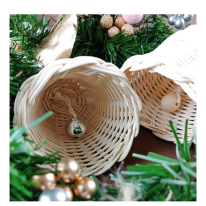 Vente en gros à bas prix de produit préféré Cloche en rotin Style unique décoratif de Noël pour arbre suspendu - Product Image 5