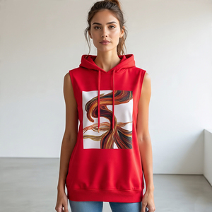 Women Yoga Sublimation Sleeveless Hoodie <b>Tops</b> Girls Gym Workout Sleeveless Zipper Hoodie Ladies - Product Image 3