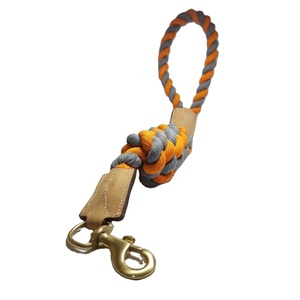 Luxury Cotton <b>Rope</b> <b>Dog</b> Leash Handmade Durable Pet <b>Lead</b> with Leather Tack Design - Product Image 2