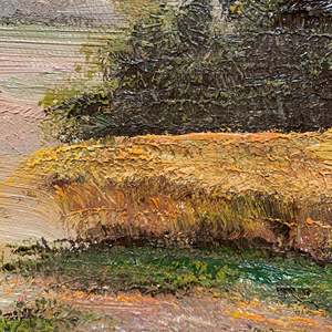 20 \ "X 24 \" pitture ad olio dipinte a mano di arte arte classica disegno del campo in stile Art déco blu incorniciato arte della parete per il soggiorno - Product Image 6