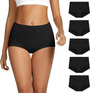 Everyday Bliss <b>Womens</b> Hipster <b>Underwear</b> Panties Knitted Embroidery Soft Cotton Blend Airy Feel Flexible Secure Fit Full Coverage - Product Image 1