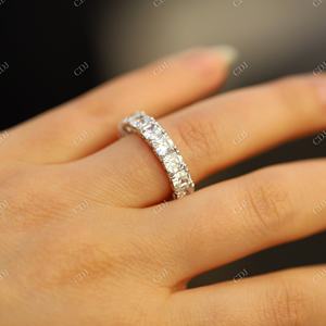 Bijoux fantaisie en or blanc 14 carats, 6,50 CTW, clarté VVS, grande moissanite, taille Asscher, sertie à griffes, certifiée GRA, tendance, fiançailles, mariage - Product Image 5