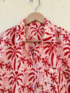 Pijamas de Algodón Popelín 100% Hechas a Mano en India, con Estampado Floral de Lujo para Mujer, Casuales y Elegantes, ODM, para Primavera, Otoño e Invierno, Suaves - Product Image 2