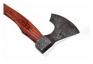 Cabeza de Hacha de Acero de Damasco de Grado Industrial con Mango de Madera Grabado a Mano, Hacha de Acero al Carbono para Acampar y Cortar - Product Image 2