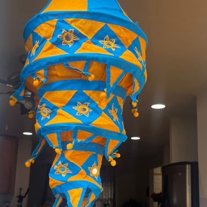 Pantalla de Lámpara de Tela de Algodón Plegable de 3 Niveles, Decoración Colgante Boho Colorida para Decoración Navideña del Hogar - Product Image 4