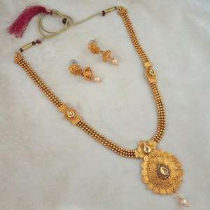 Collier Kriaa Brown Kundan Haram Set 1109845 plaqué or bijoux fins pour les mariages - Product Image 1