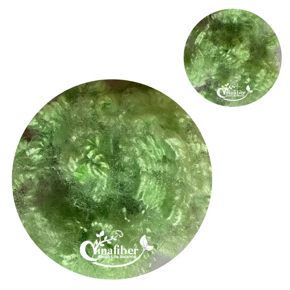 Haute qualité doux creux siliconé HS vert recyclé A Grade de 100% flocons PET pour la maison Textile coussin oreiller jouets couette