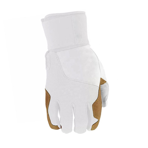 2026 White Full Finger Baseball Glove Brown Palm Non-Slip Synthetic Material Right-Handed Hook Loop Closure Baseball Gloves - Product Image 3