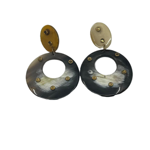 Pendientes de cuerno de vaca de Búfalo con diseño de Rosa indio pulido para mujer, joyería atemporal para cada moda de glowin - Product Image 5